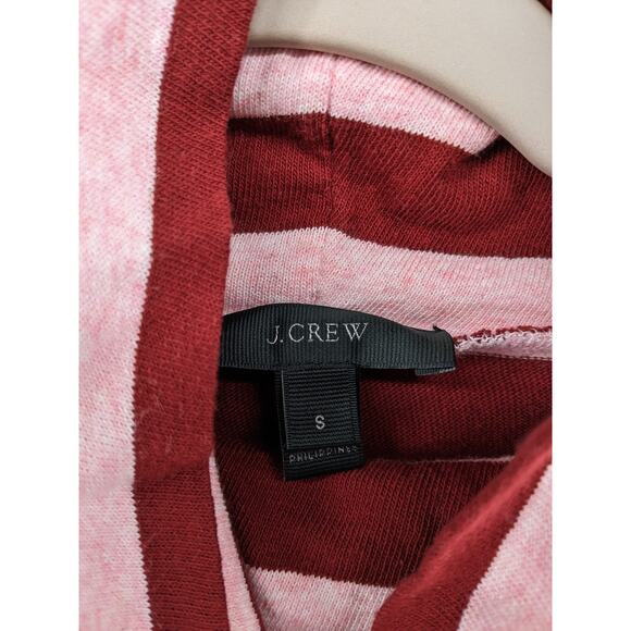 J.Crew Striped Top S Maroon Pink Knit Turtleneck Long Sleeves Flowy Hem Workwear - Picture 4 of 9